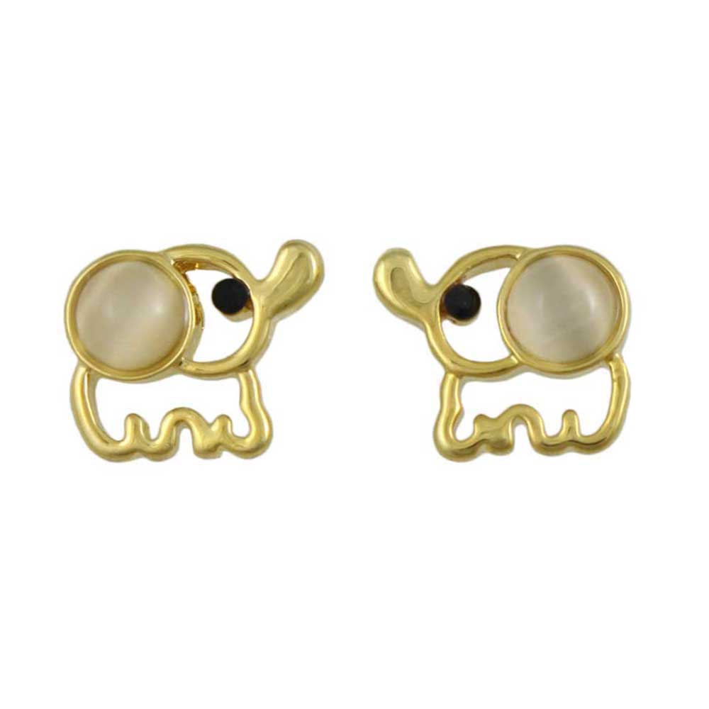 Lilylin Designs Small Cream Cats Eye Cut-out Elephant Pierced Earring