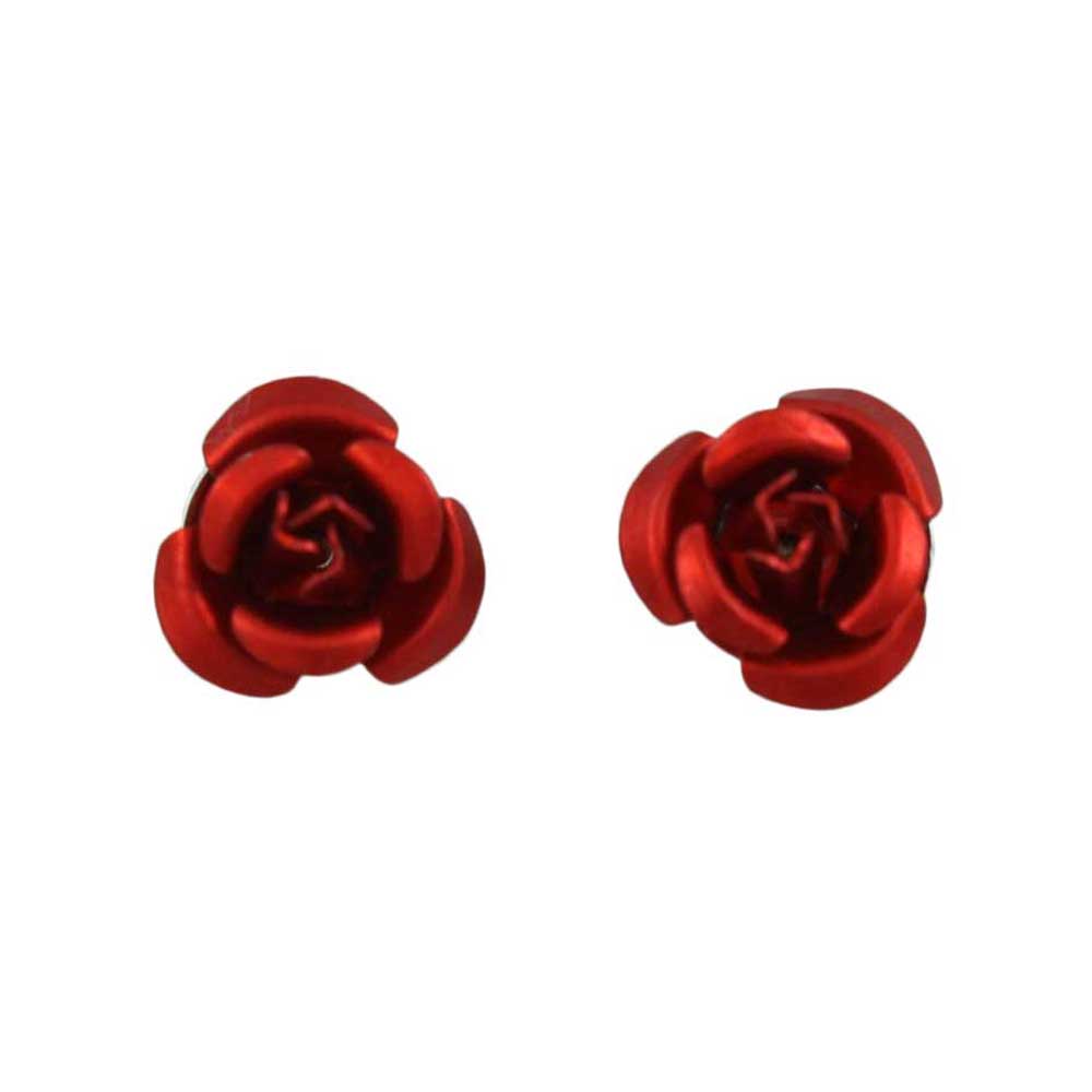 Red Rose Stud Pierced Earring - FE510 - Lilylin Designs