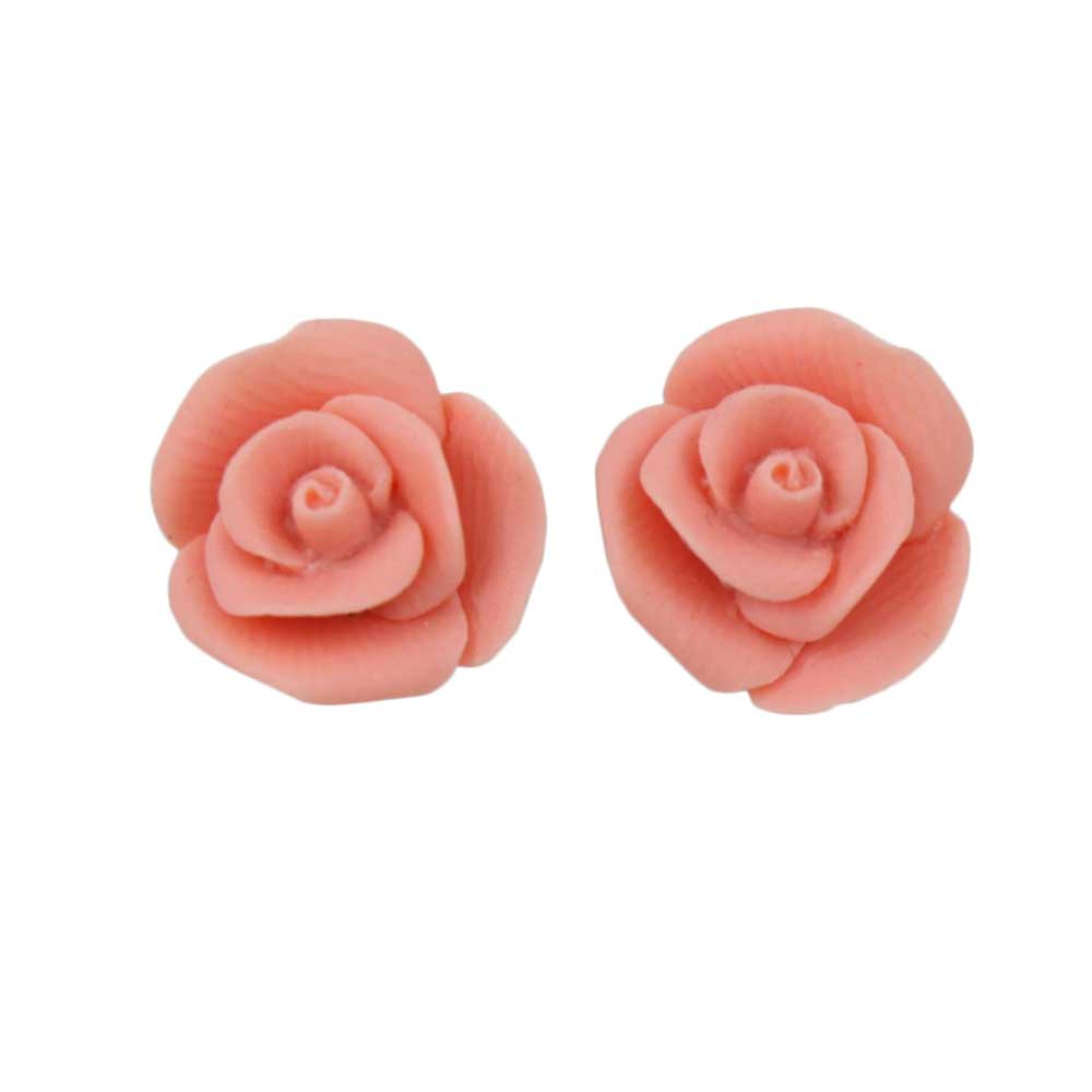 Lilylin Designs Pink Resin Rose Stud Pierced Earring
