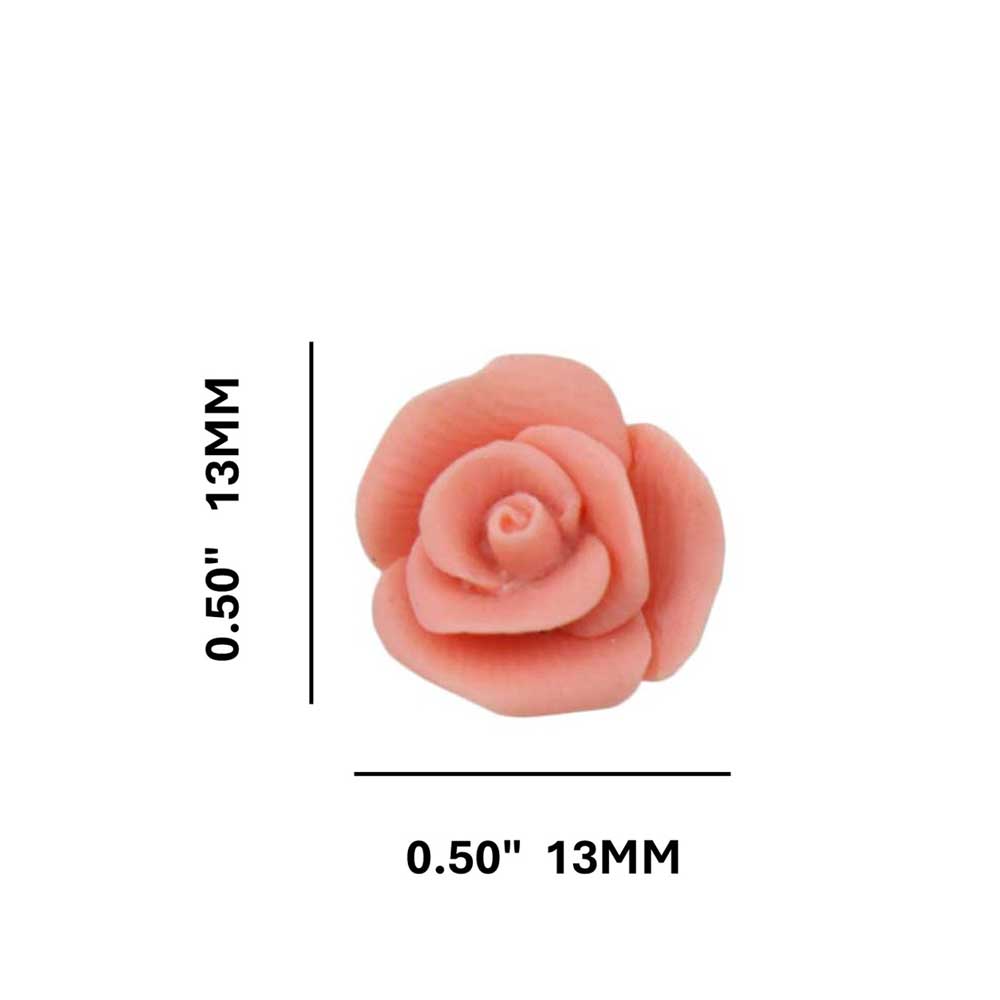 Pink Resin Rose Stud Pierced Earring - FE601PK - Lilylin Designs