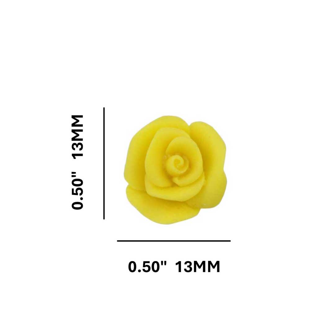Yellow Resin Rose Stud Pierced Earring - FE601YW - Lilylin Designs