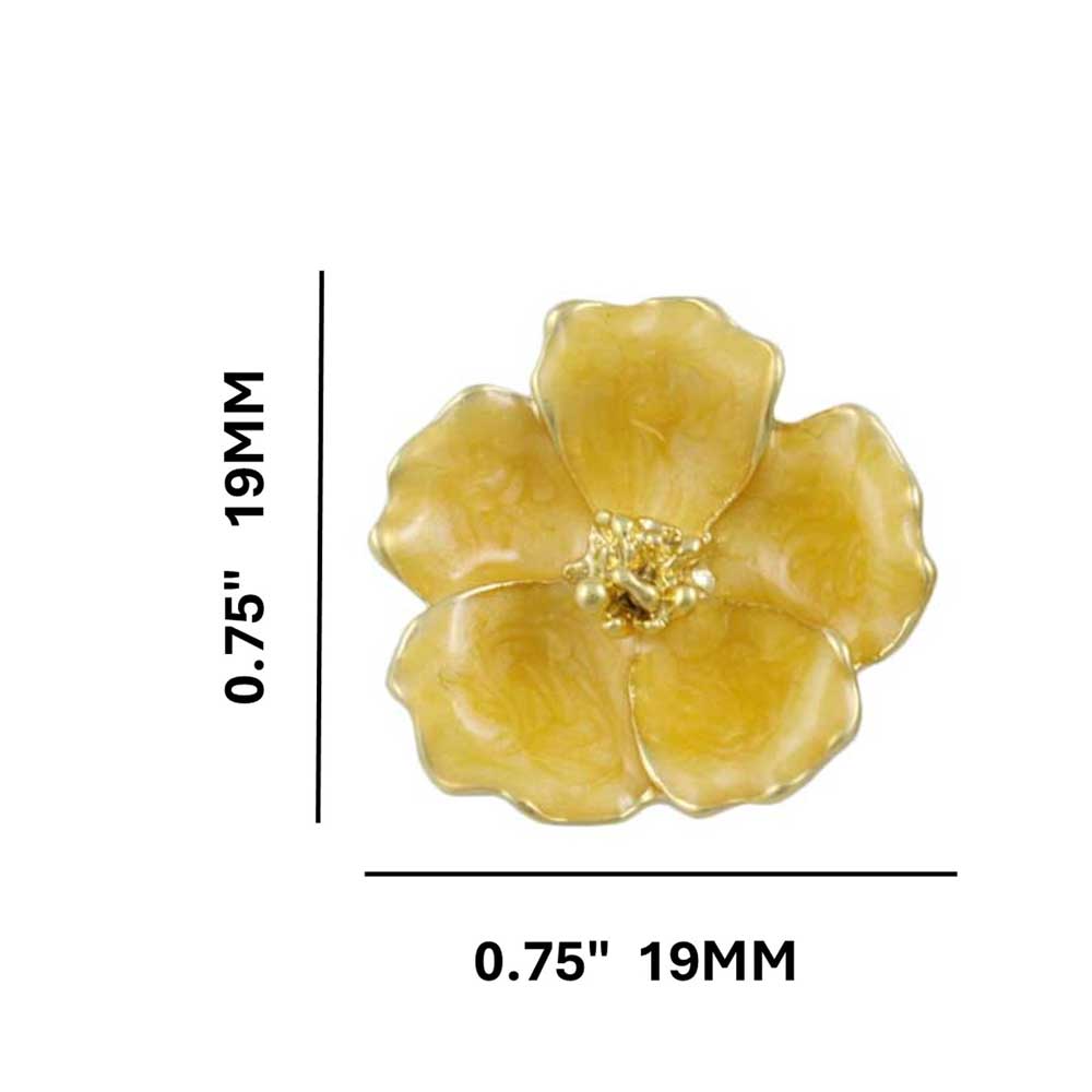 Yellow Flower with Gold Center Pierced Earring - FE610 - Lilylin Designs