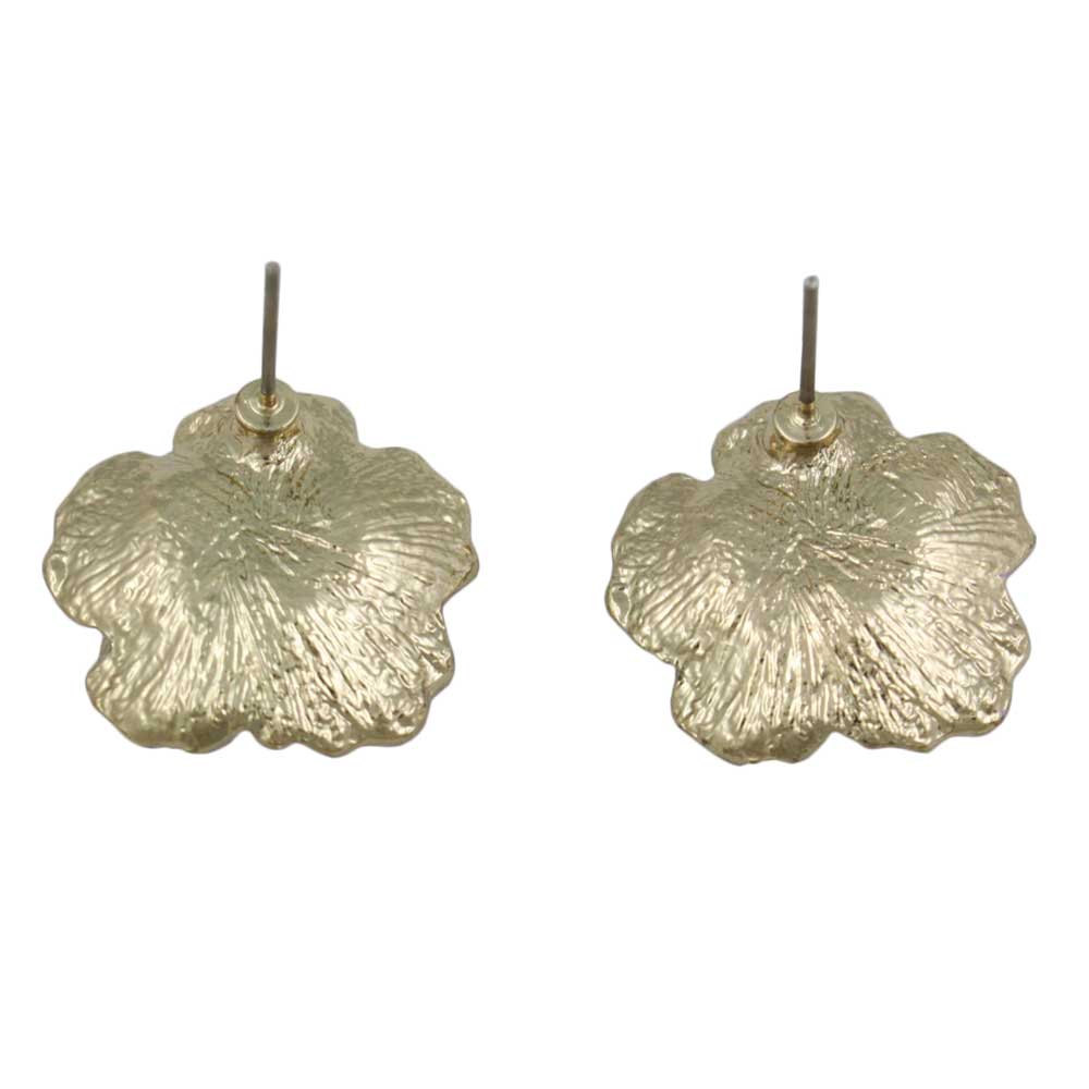 Purple Flower with Gold Center Pierced Earring - FE610LV - Lilylin Designs