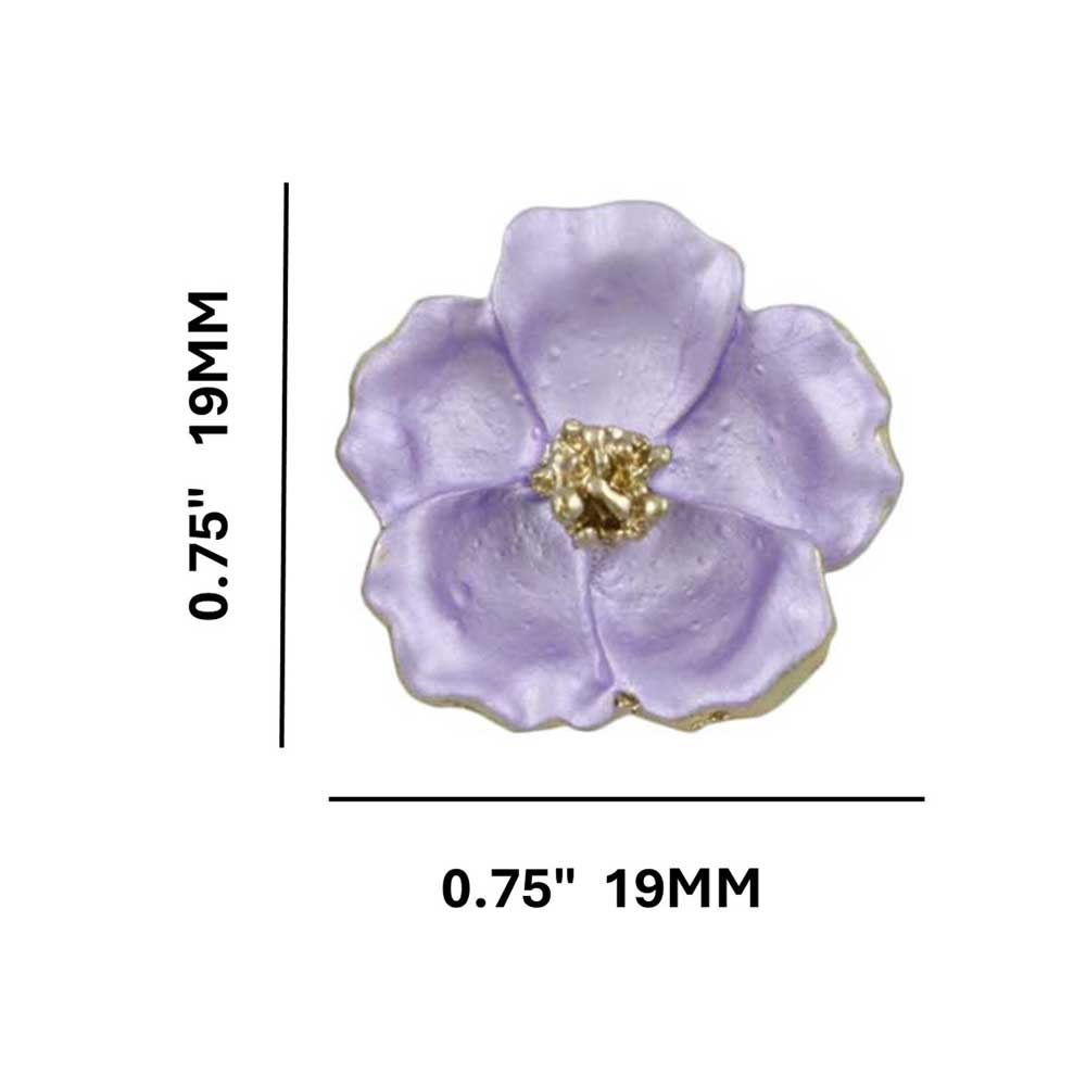 Purple Flower with Gold Center Pierced Earring - FE610LV - Lilylin Designs