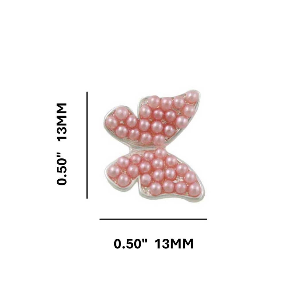 Pink Seed Pearls Butterfly Pierced Earring - FE907 - Lilylin Designs
