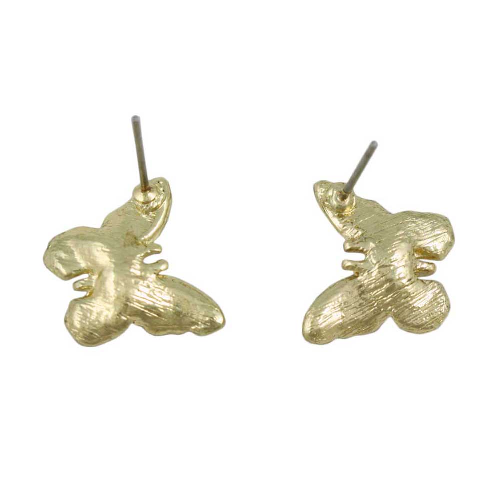 Orange and White Speckled Butterfly Pierced Earring - FN481E - Lilylin Designs