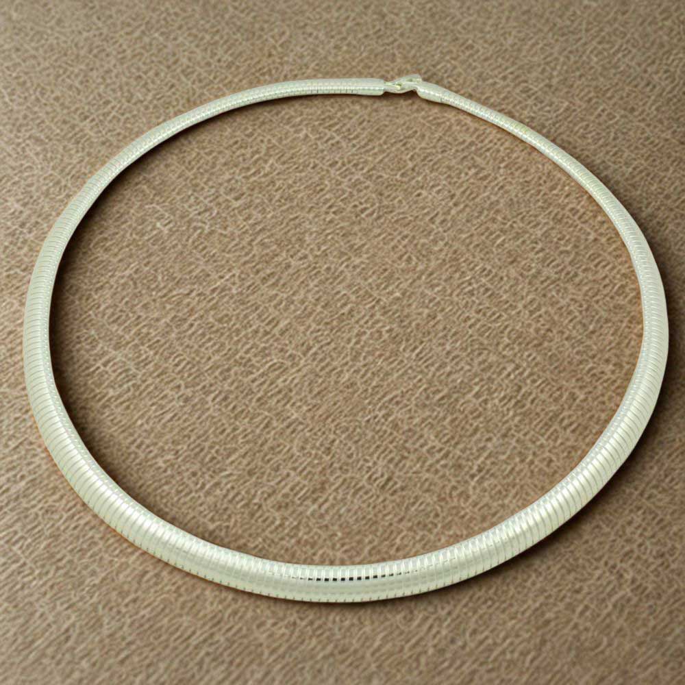 Silver-tone Flexible Omega Necklace - FN805