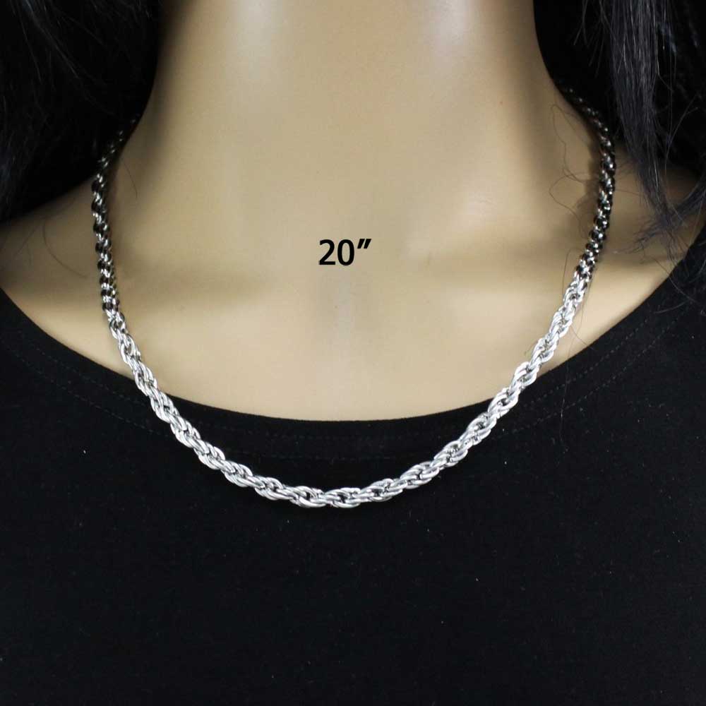 4MM Thick Silver - tone Rope Chain - GP210S - Lilylin Designs