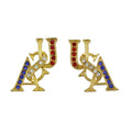 Gold Patriotic Red White Blue USA Pierced Earring | Lilylin Designs