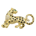 Cheetah Brooch Pin with Black Enamel Spots - Lilylin Designs