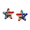 Gold Patriotic Red White Blue Star Pierced Earring | Lilylin Designs