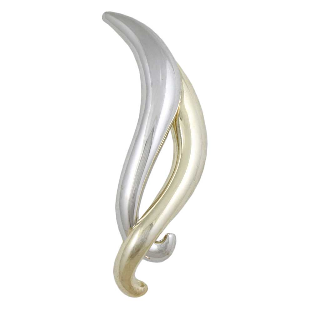Silver and Gold Intertwined Bars Brooch Pin - Lilylin Designs
