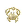 Small Gold Crab with Clear Crystal Lapel Tac Pin - Lilylin Designs