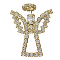 Gold Sparkling Crystal Angel with Crystal Halo Brooch Pin - Lilylin Designs