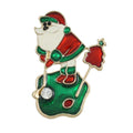 Golfing Santa with Crystal Golf Ball Christmas Brooch Pin - Lilylin Designs