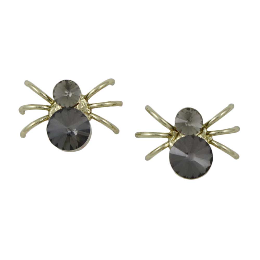 Lilylin Designs Small Gray Crystal Spider Clip On Earring