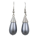 Gray Teardrop Pearl Dangling Pierced Earring - PNS204E - Lilylin Designs