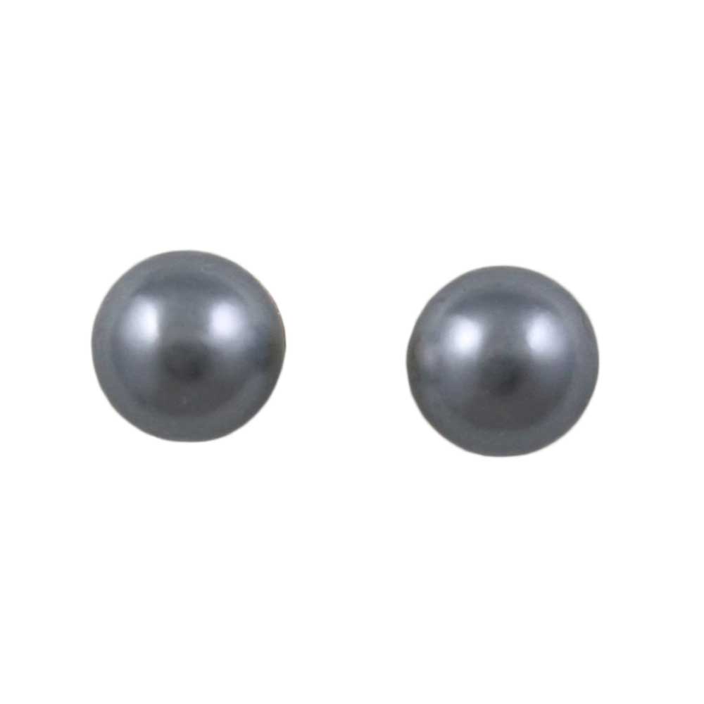Classic 8MM Gray Pearl Stud Pierced Earring  | Lilylin Designs