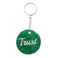 Green Resin Keychain with White Trust - Lilylin Designs
