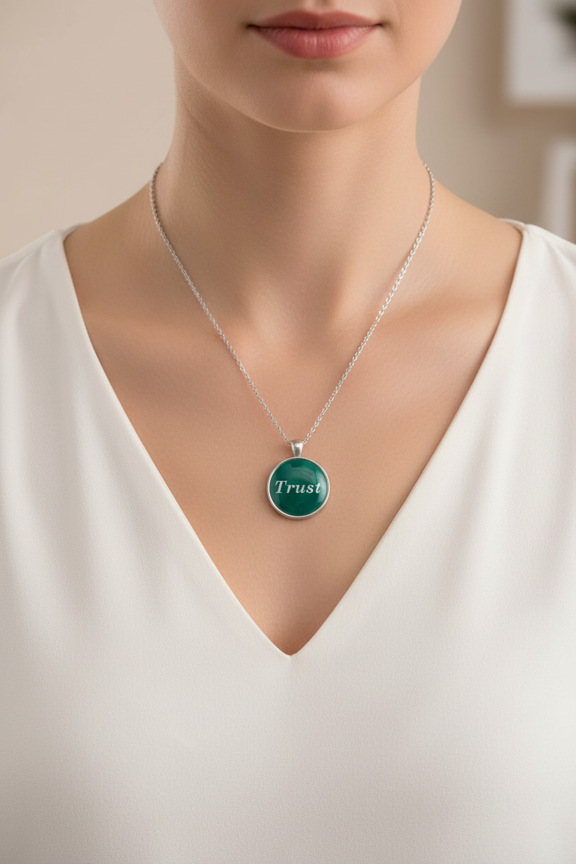 Handcrafted Pendant with Trust on Chain - RESNK505B