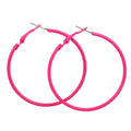 2" Medium Sized Hot Pink Skinny Hoop Pierced Earring - Lilylin Designs