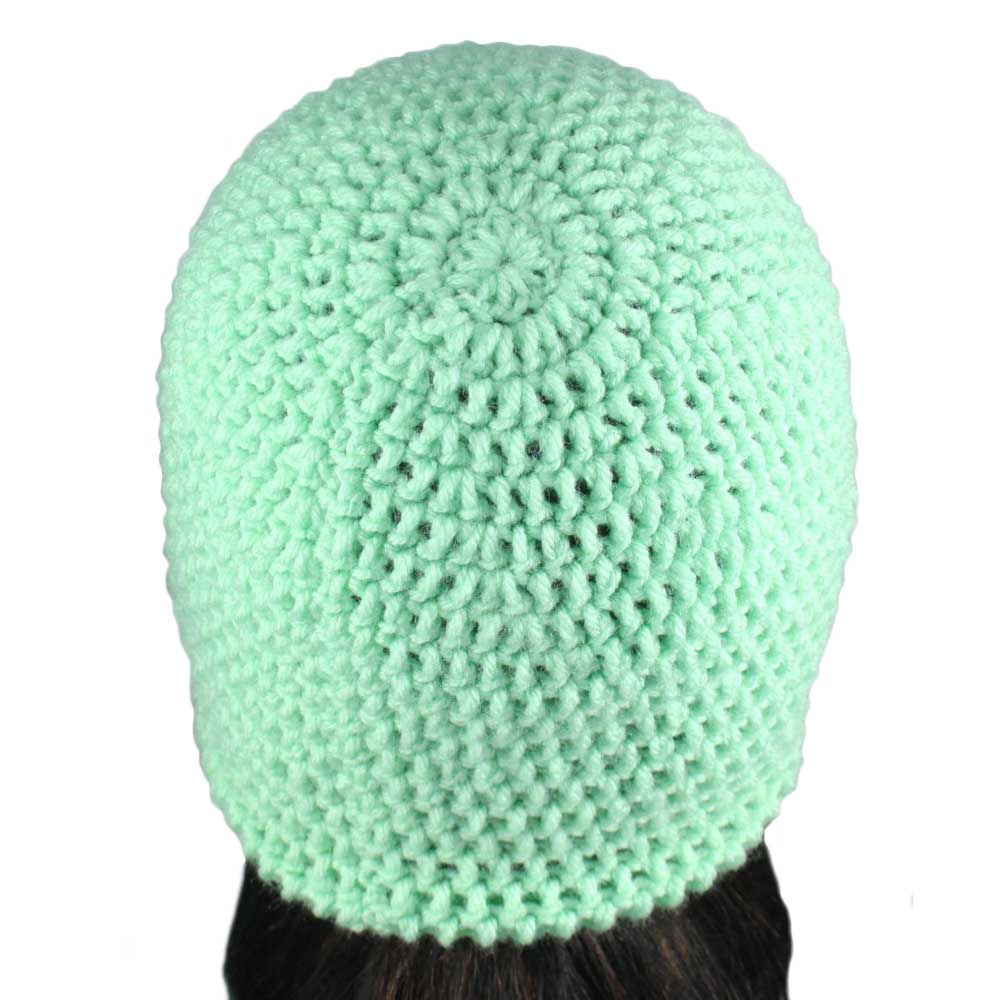 Mint Green Crochet Beanie Hat Medium/Large - JMCH09 - Lilylin Designs