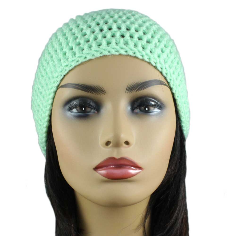 Mint Green Crochet Beanie Hat Medium/Large - JMCH09 - Lilylin Designs