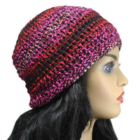 Load image into Gallery viewer, Pink and Red Crochet Beanie Hat Medium/Large - JMCH15 - Lilylin Designs
