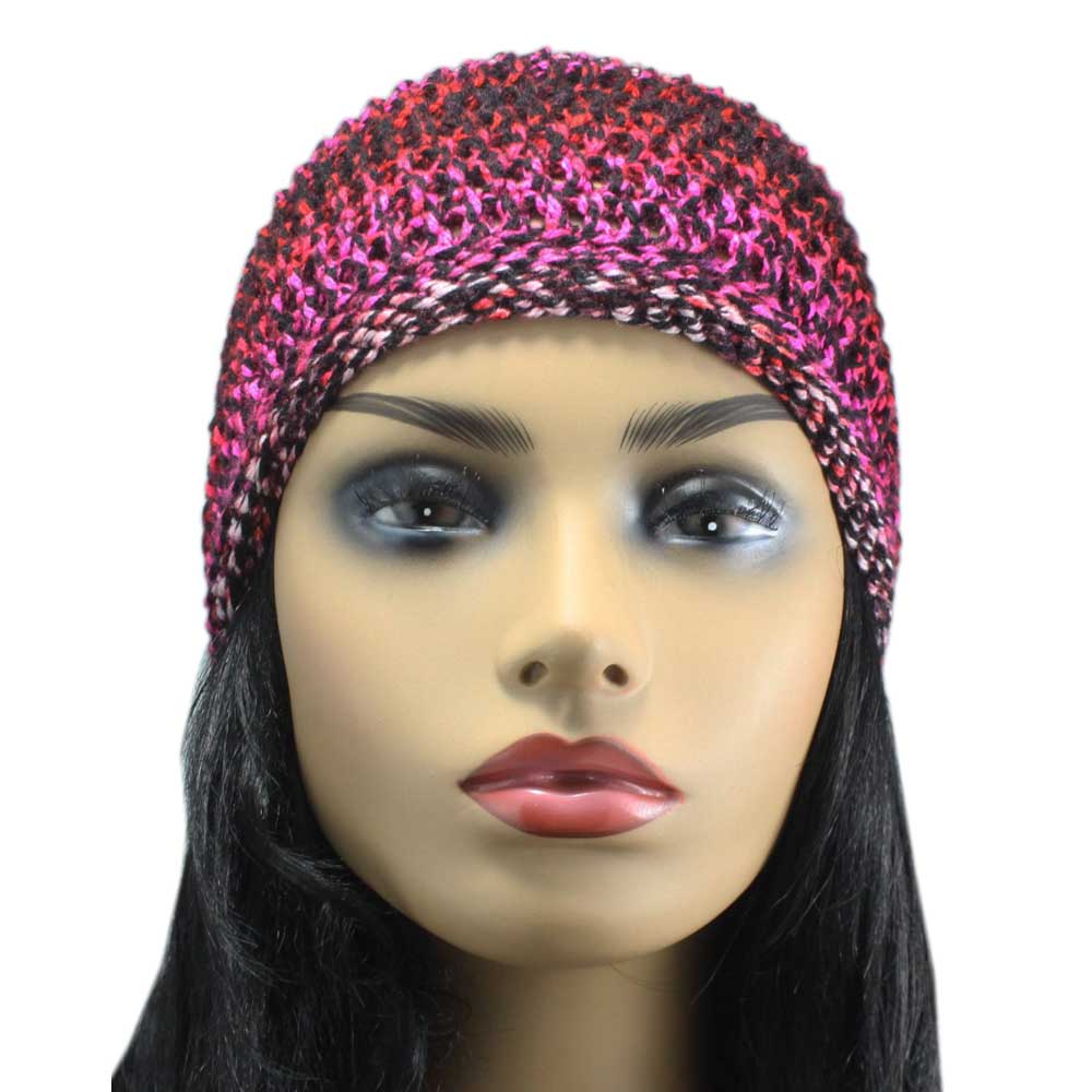 Pink and Red Crochet Beanie Hat Medium/Large - JMCH15 - Lilylin Designs