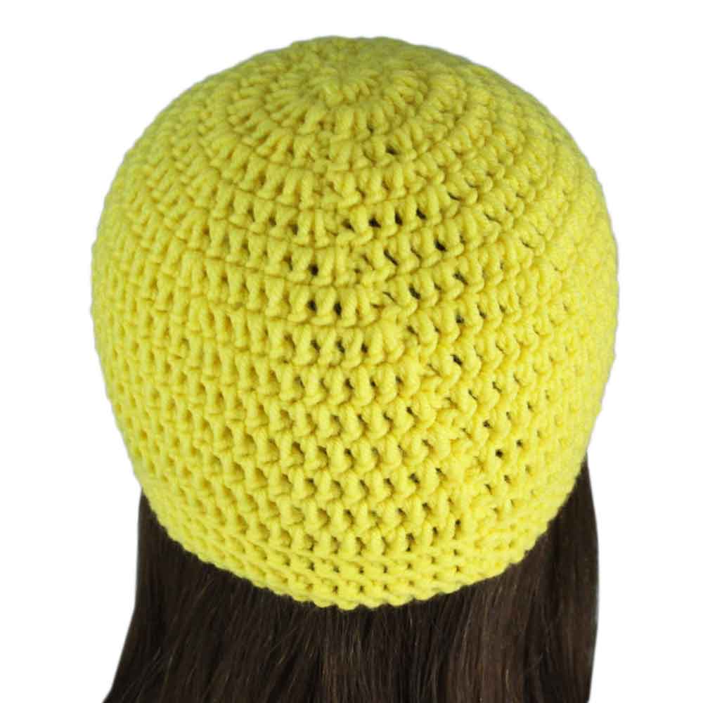 Lemon Yellow Crochet Beanie Hat Small/Medium - JMCH17SM - Lilylin Designs