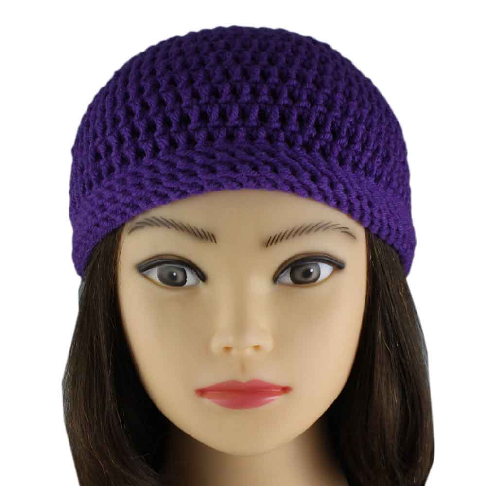 Dark Purple Crochet Beanie Hat Small/Medium - JMCH18SM - Lilylin Designs