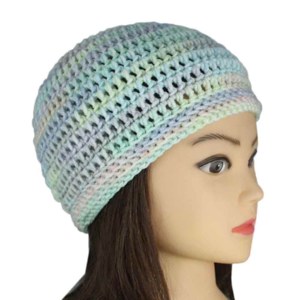 Pastel Rainbow Crochet Beanie Hat Small/Medium - JMCH20SM - Lilylin Designs