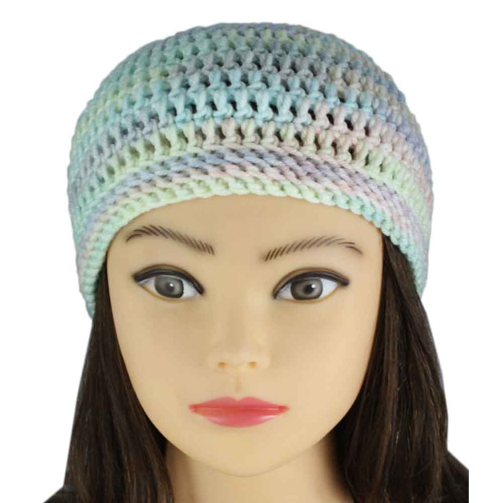 Pastel Rainbow Crochet Beanie Hat Small/Medium - JMCH20SM - Lilylin Designs