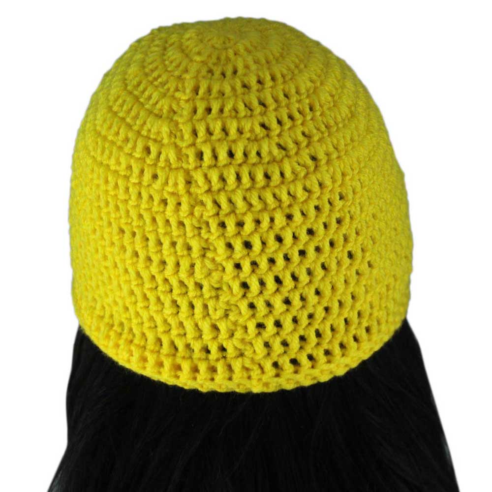Bright Yellow Crochet Beanie Hat Medium/Large - JMCH23ML - Lilylin Designs