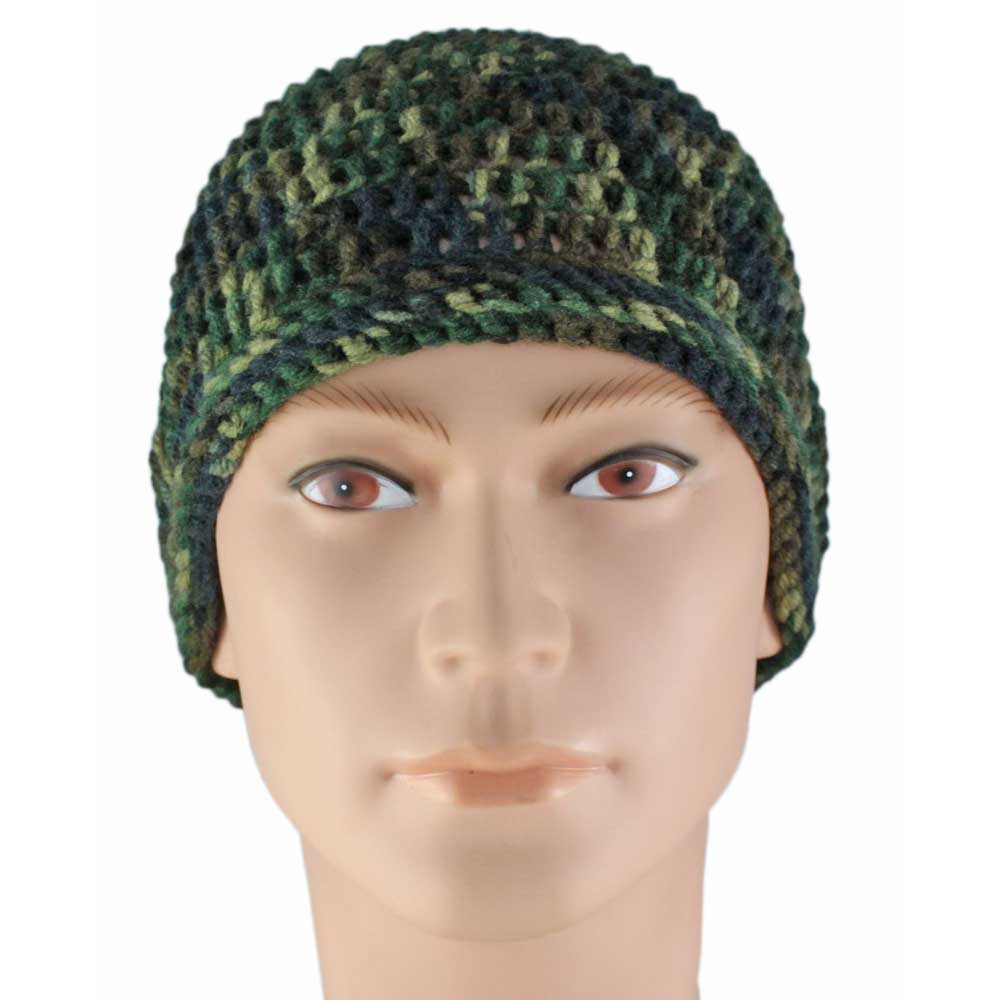 Camouflage Crochet Beanie Hat Medium/Large - JMCH27ML - Lilylin Designs
