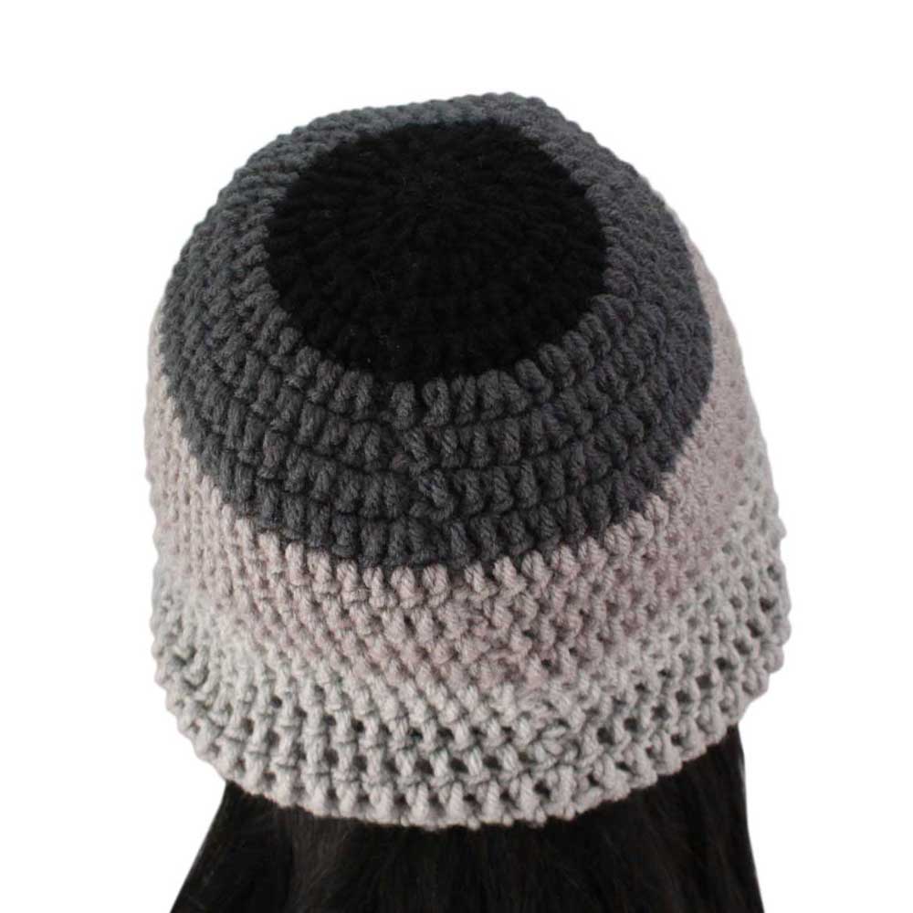 Shades of Gray Crochet Beanie Hat Medium/Large - JMCH32ML - Lilylin Designs