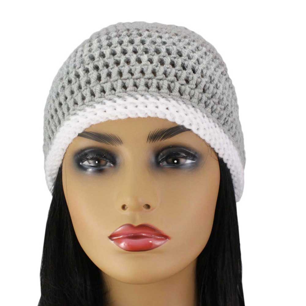Shades of Gray Crochet Beanie Hat Medium/Large - JMCH32ML - Lilylin Designs
