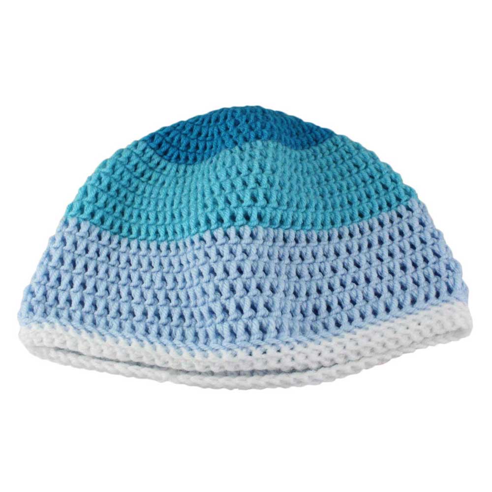 3 Shades of Blue Crochet Beanie Hat Medium/Large - JMCH33ML - Lilylin Designs