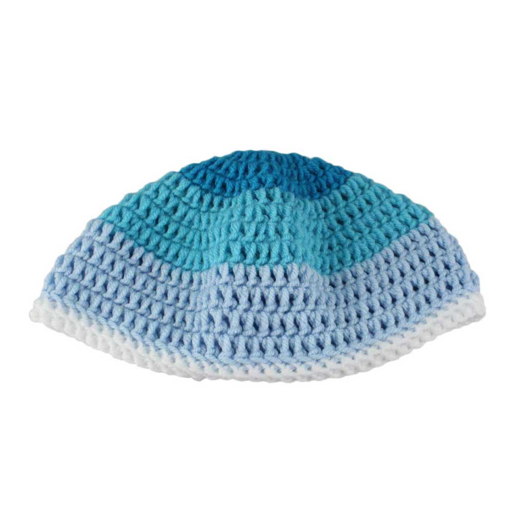 3 Shades of Blue Crochet Beanie Hat Small/Medium - JMCH33SM - Lilylin Designs