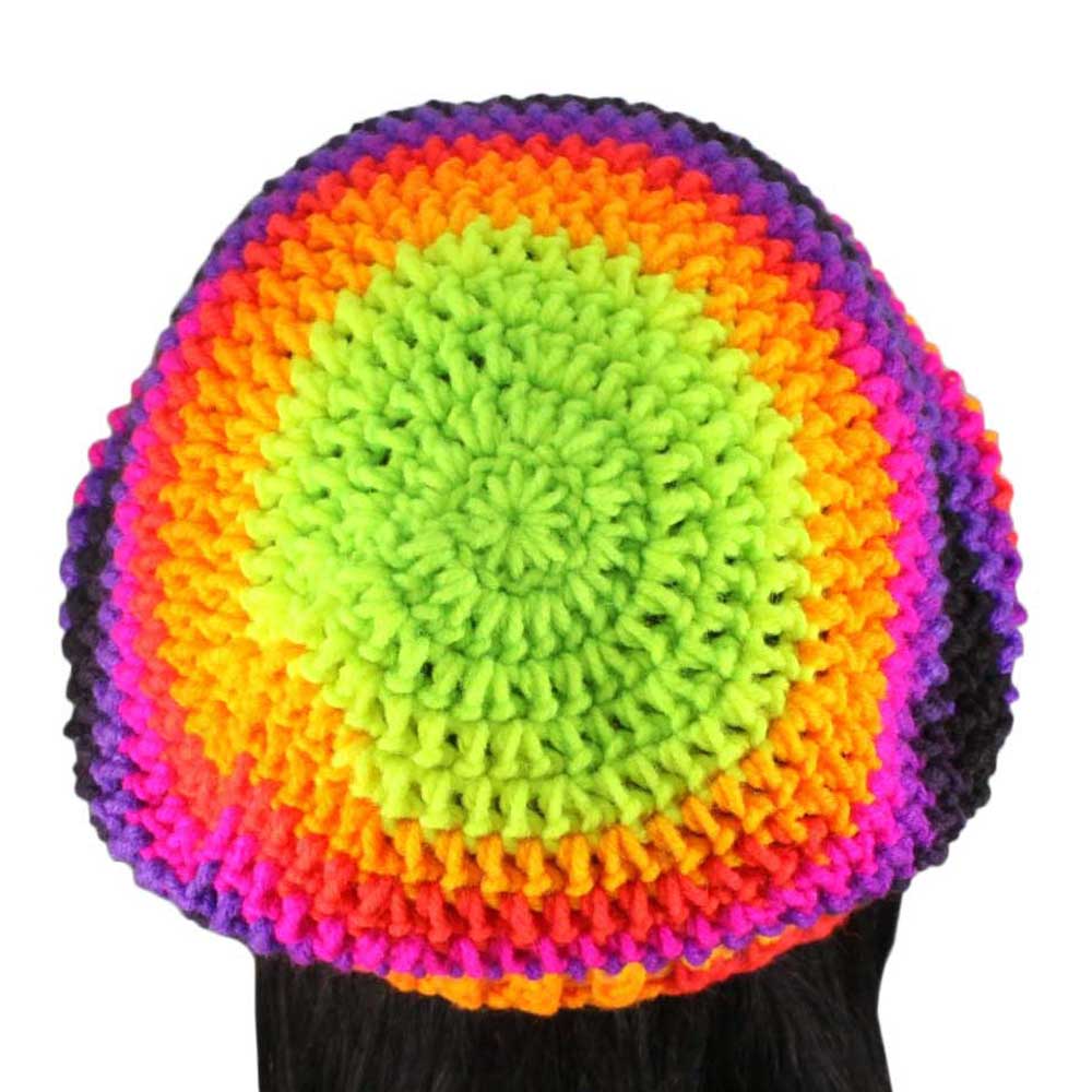 Neon Crochet Beanie Hat with Band Medium/Large - JMCH34ML - Lilylin Designs