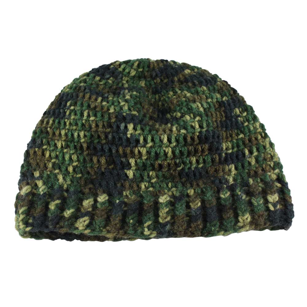 Camouflage Crochet Beanie Hat with Band Medium/Large - JMCH39ML - Lilylin Designs