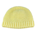 Light Yellow Crochet Beanie Hat Medium/Large - JMCH47ML - Lilylin Designs