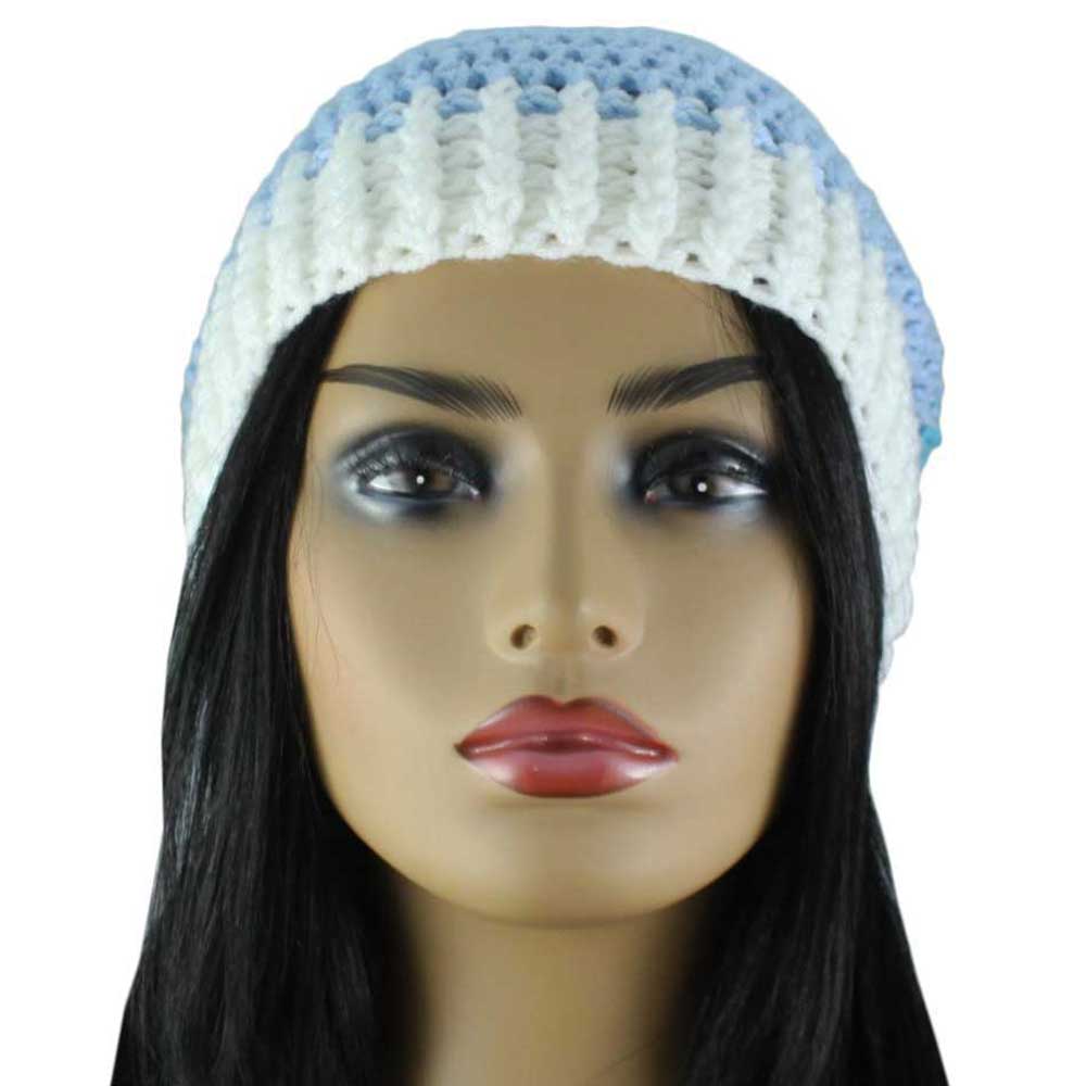 Shades of Blue Crochet Beanie Hat Medium/Large - JMCH48ML - Lilylin Designs