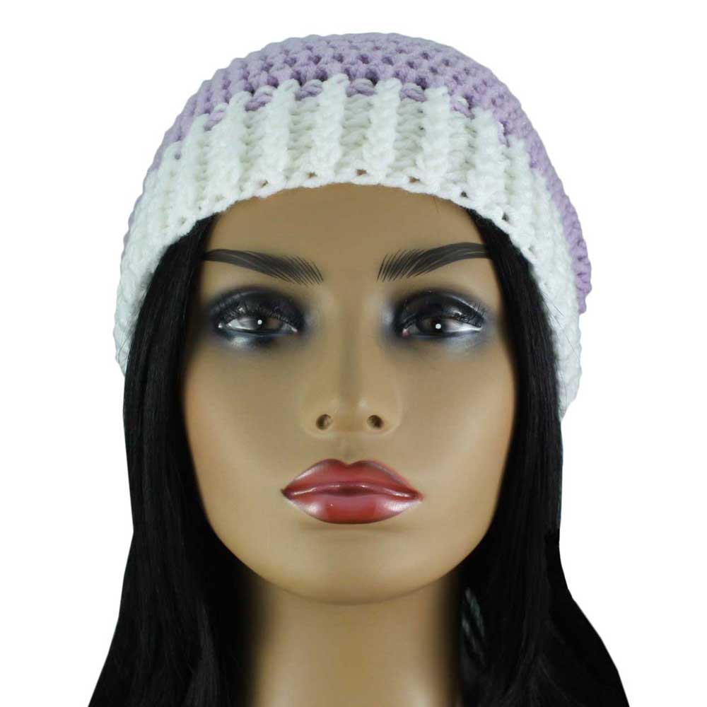 Shades of Purple Crochet Beanie Hat Medium/Large - JMCH49ML - Lilylin Designs