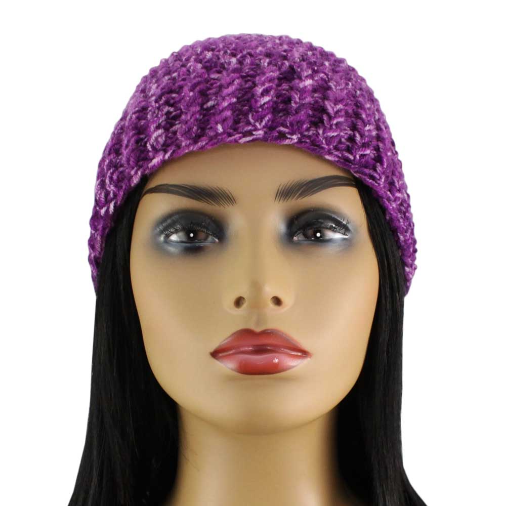 Purple Speckled Crochet Snug Beanie Hat Medium/Large - JMCH52ML - Lilylin Designs