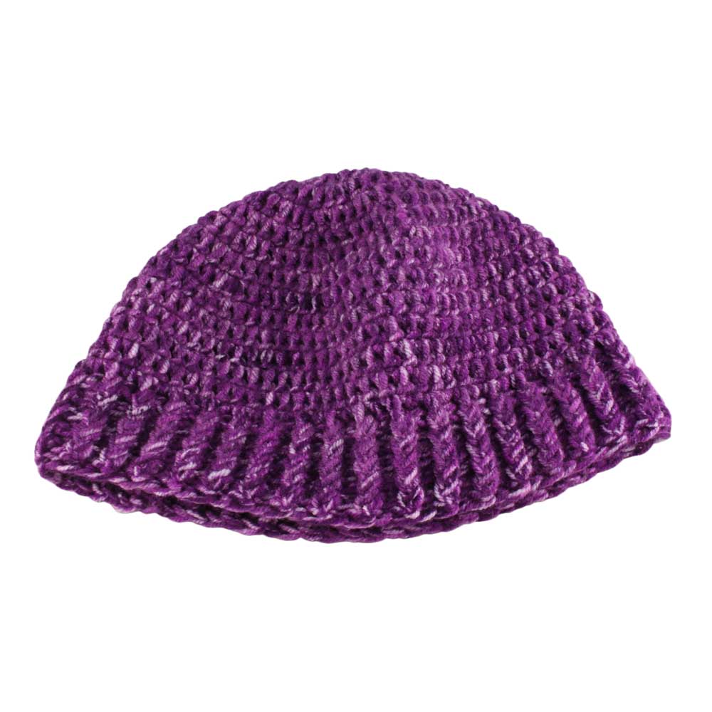 Lilylin Designs Purple Speckled Crochet Beanie Hat Medium/Large