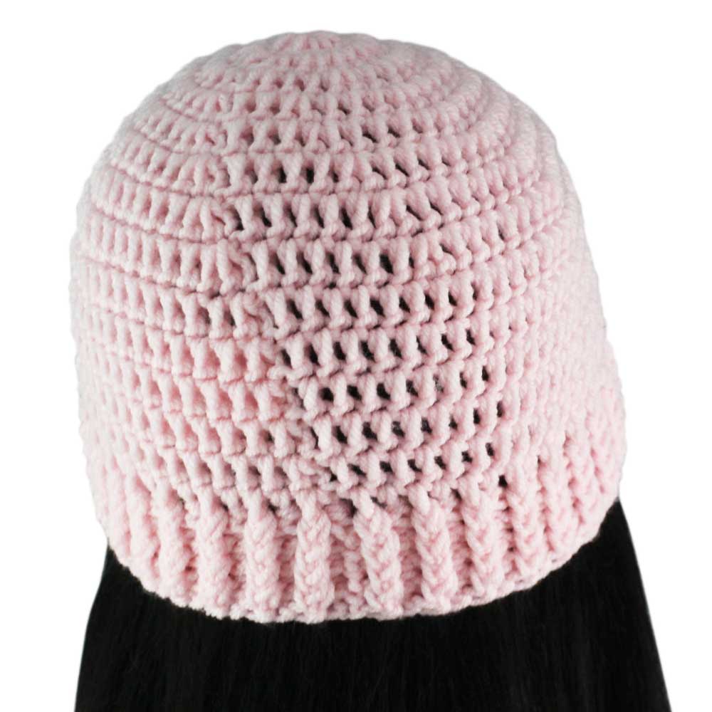 Soft Pink Crochet Snug Beanie Hat Medium/Large - JMCH55ML - Lilylin Designs