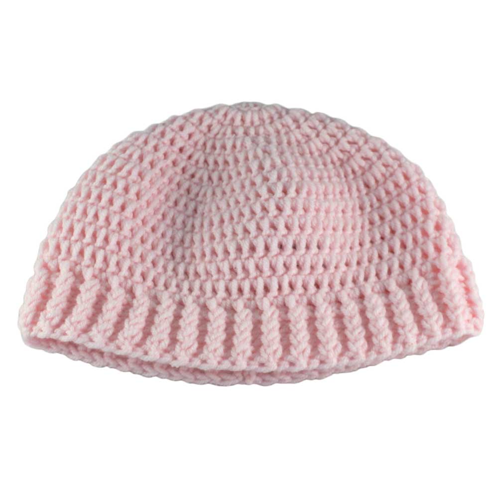 Soft Pink Crochet Snug Beanie Hat Medium/Large - JMCH55ML - Lilylin Designs