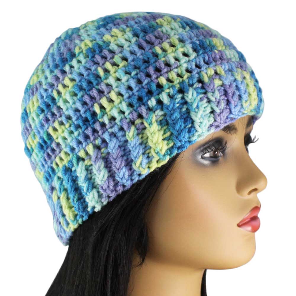 Multicolor Crochet Snug Beanie Hat Medium/Large - JMCH58ML - Lilylin Designs