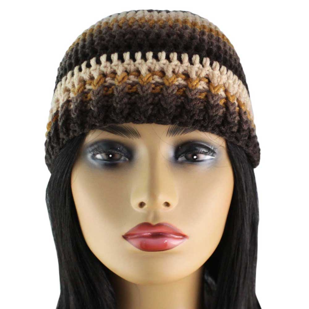 Chocolate Brown Crochet Snug Beanie Hat Medium/Large - JMCH60ML - Lilylin Designs